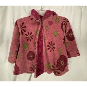 Vintage Corky & Company Girls Pink Flower Jacket Outerwear Size 6 Style 5382
